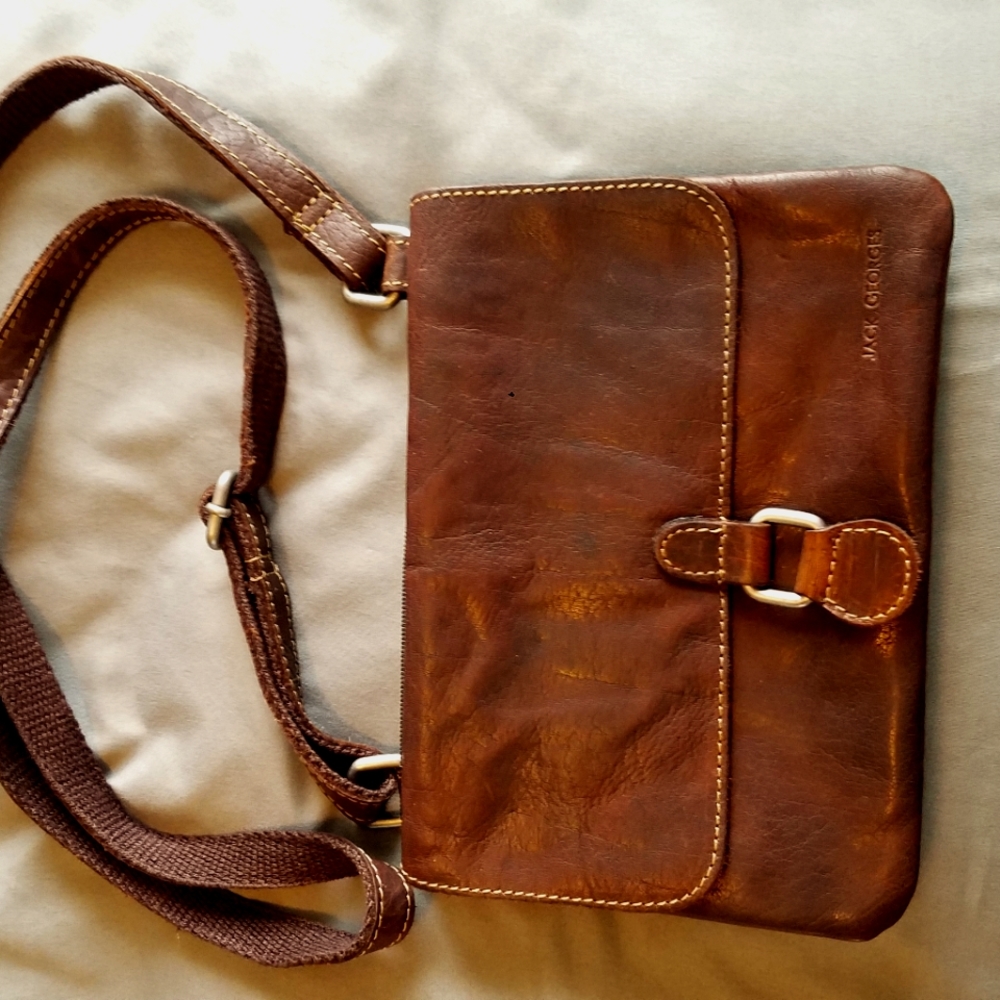 Jack George Brown Leather Crossbody Bag